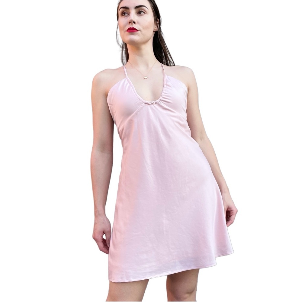 Princess Polly Recycled Fibers Enzo Mini Dress in Blush Baby Pink Size 12